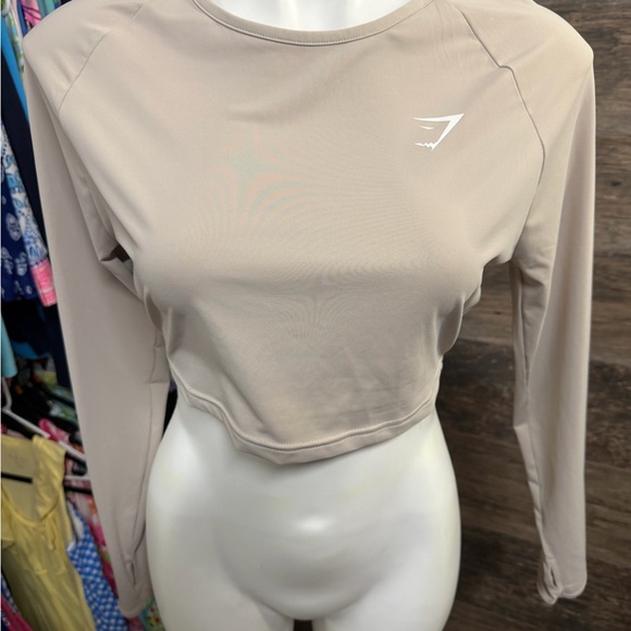 Gymshark Beige Long Sleeve Crop Top - Picture 5 of 11